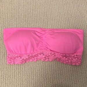 Aerie Vibrant Pink Lace Bandeau Bra